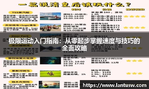 极限运动入门指南：从零起步掌握速度与技巧的全面攻略